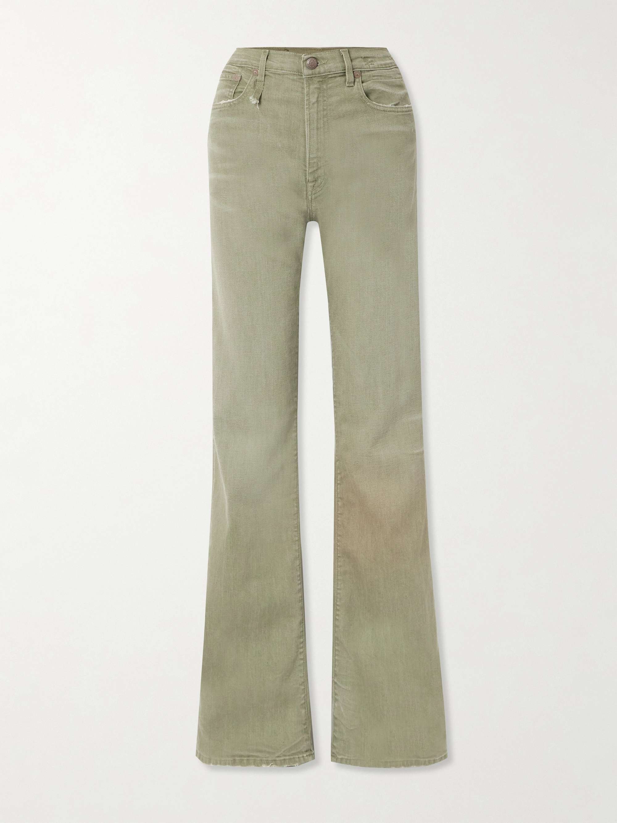 R13 Jane distressed high-rise wide-leg jeans | NET-A-PORTER