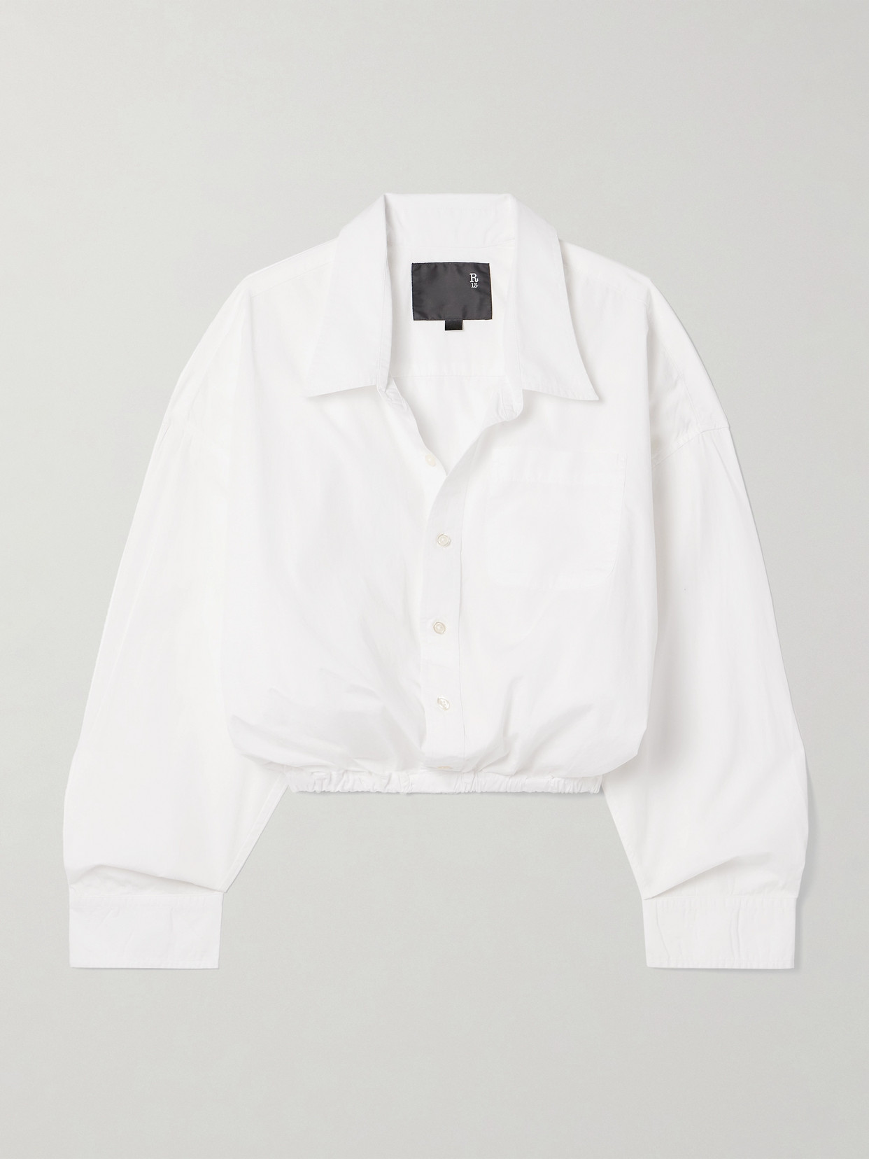 Shop R13 Cropped Cotton-poplin Shirt In White