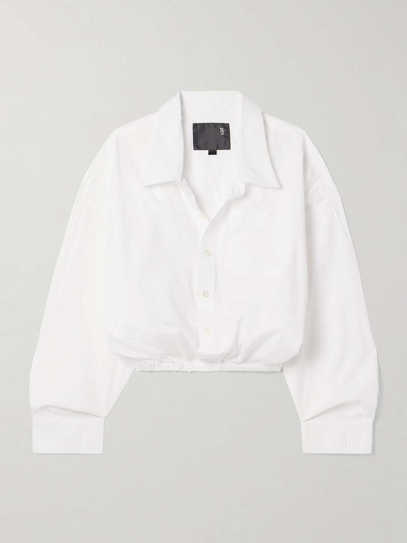 R13 Cropped Cotton-poplin Shirt