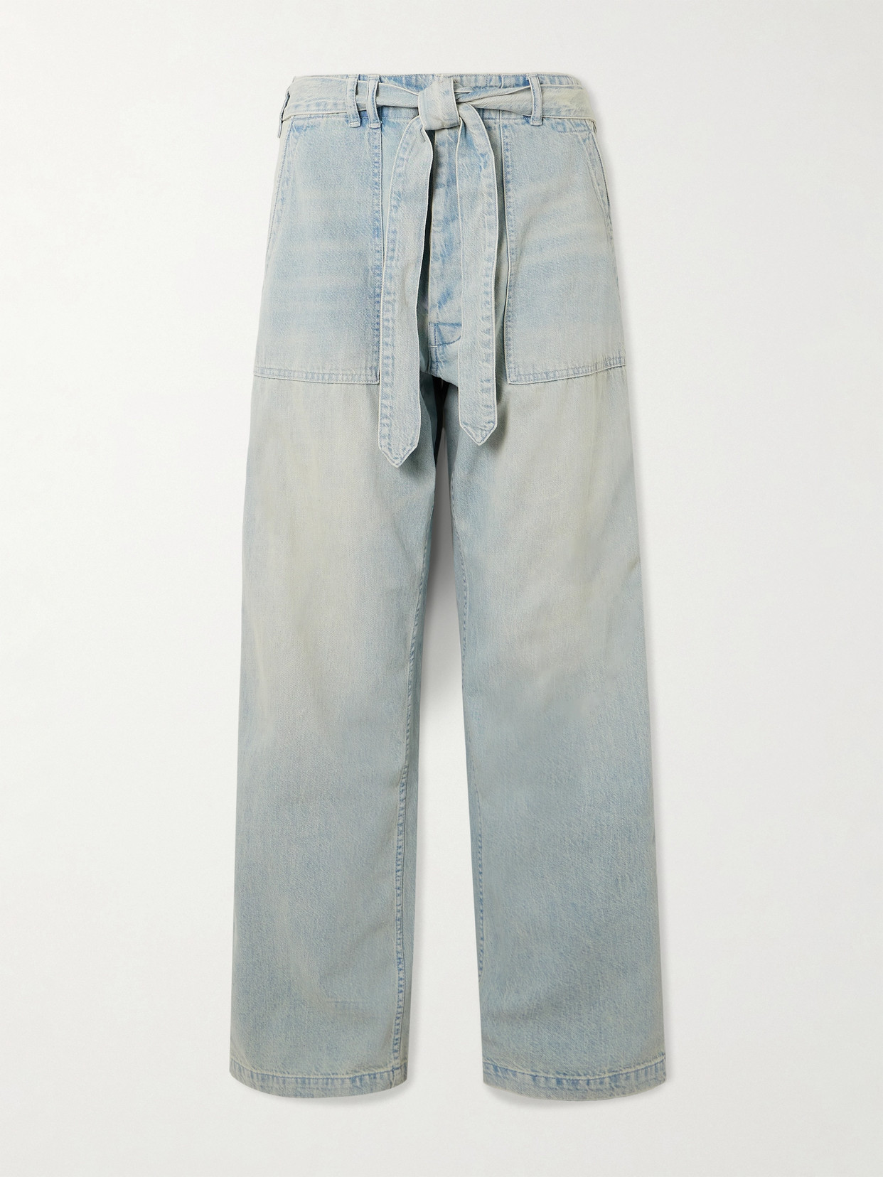 R13 - Belted High-rise Wide-leg Jeans - Blue