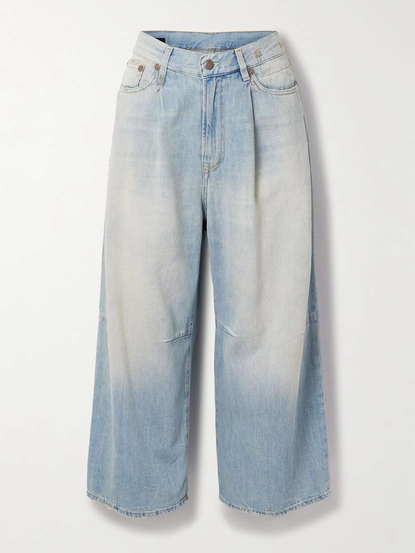 R13 Cropped Low-rise Wide-leg Jeans
