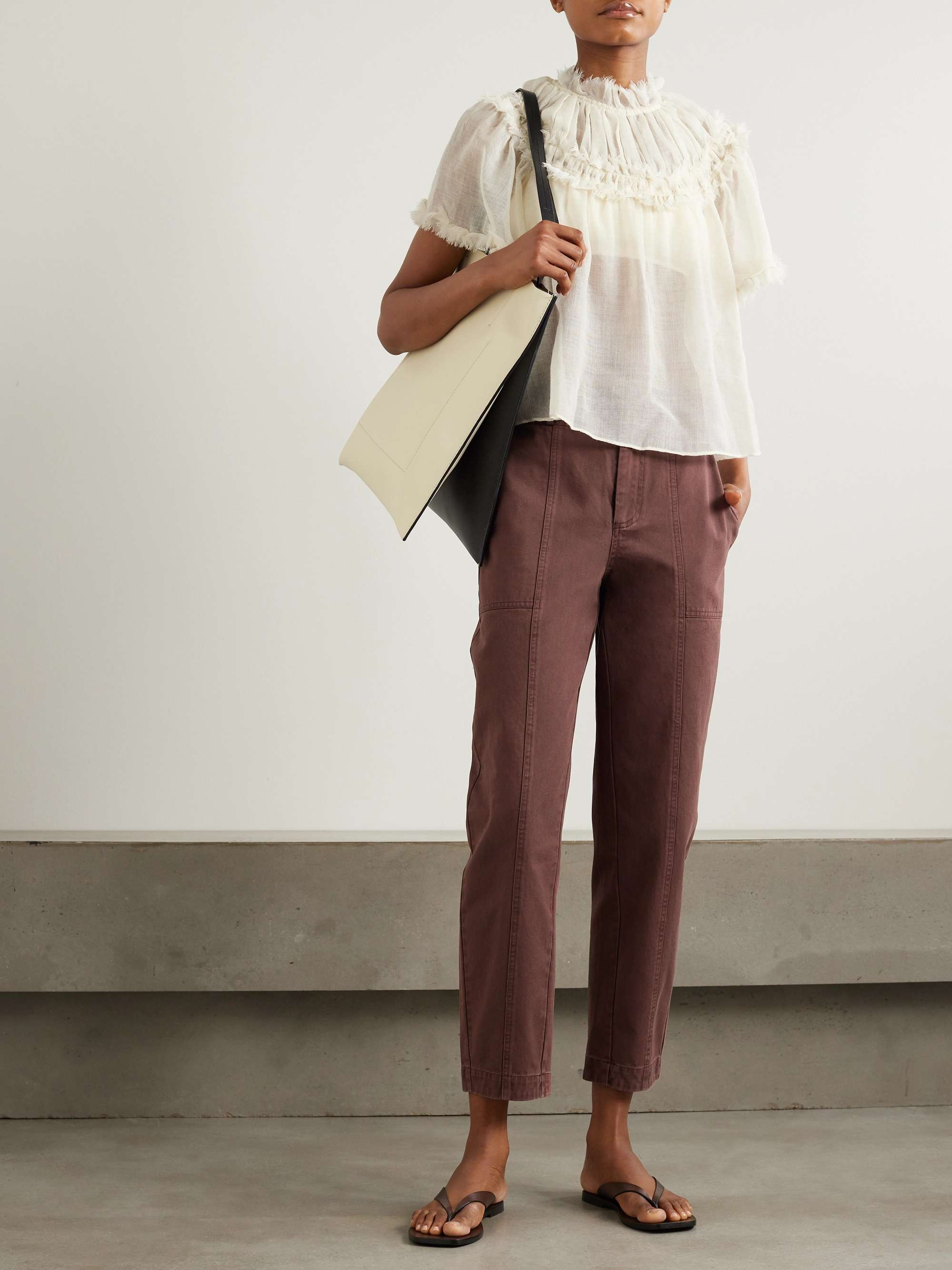 APIECE APART Mera cotton-twill tapered pants | NET-A-PORTER