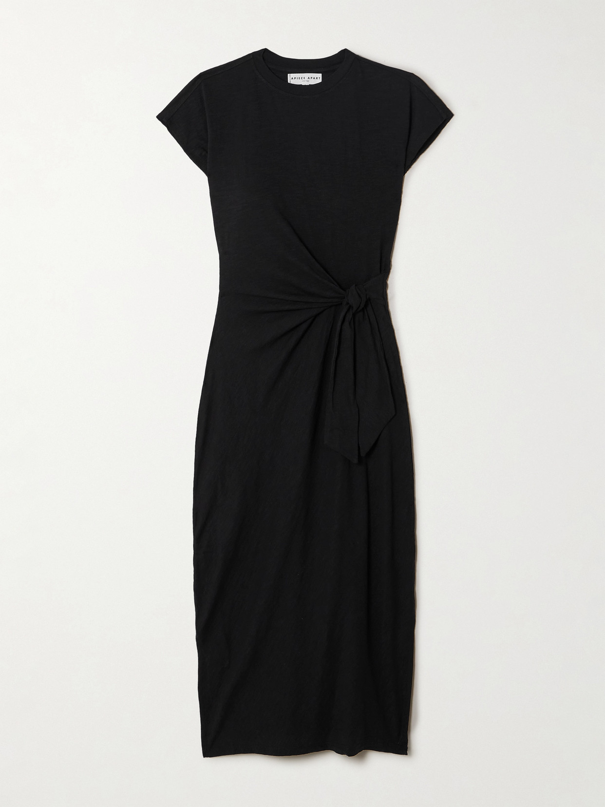 APIECE APART - + Net Sustain Vanina Wrap-effect Organic Cotton Midi Dress - Black