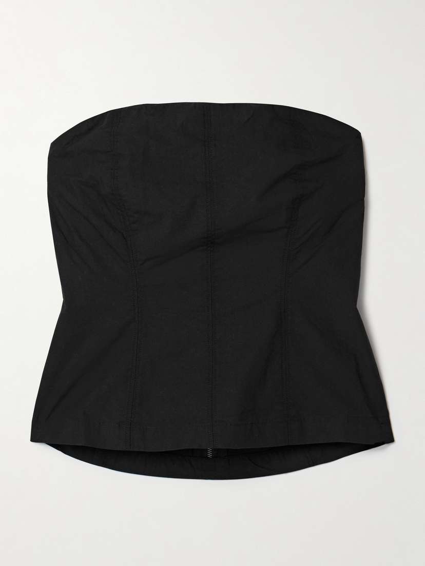 APIECE APART Todo Strapless Organic Cotton-poplin Top
