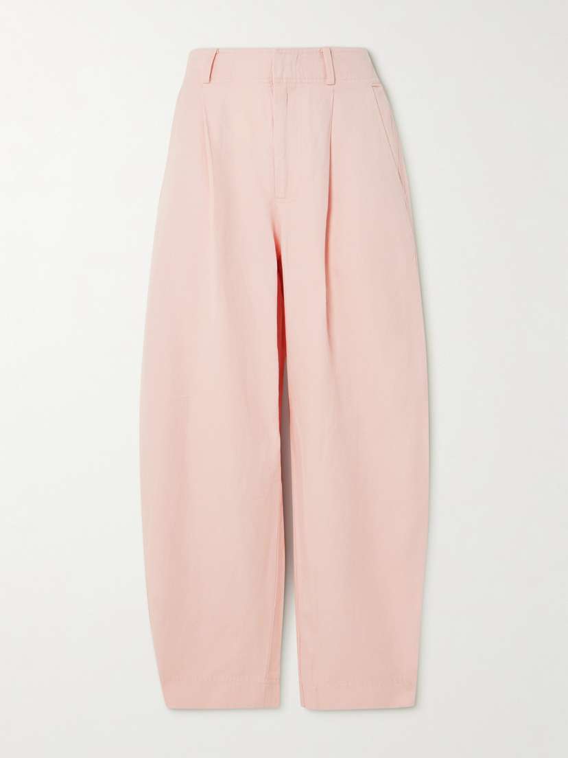 APIECE APART Bari Linen And Organic Cotton-blend Tapered Pants