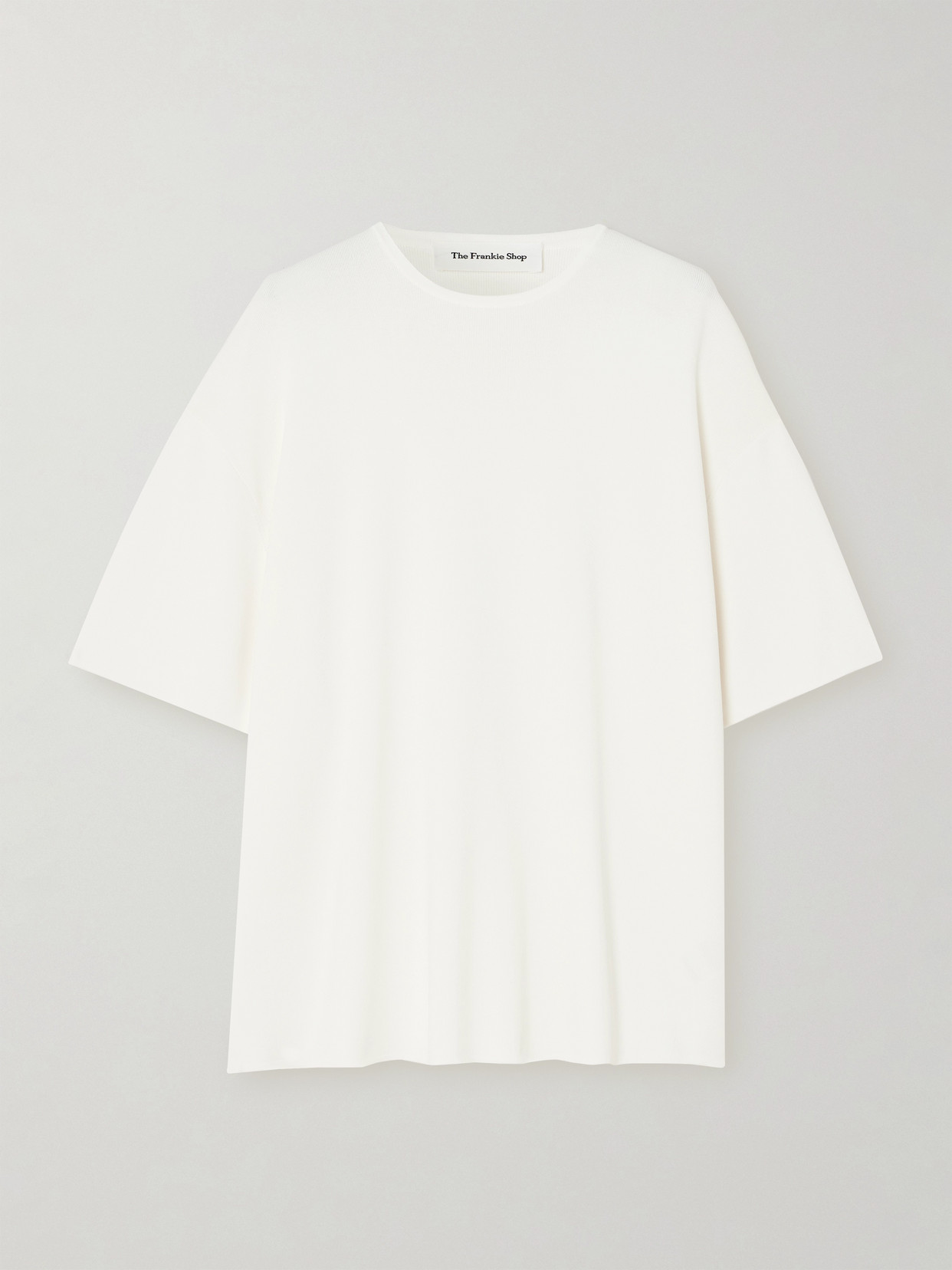 The Frankie Shop Lenny Knitted T-shirt In Off-white