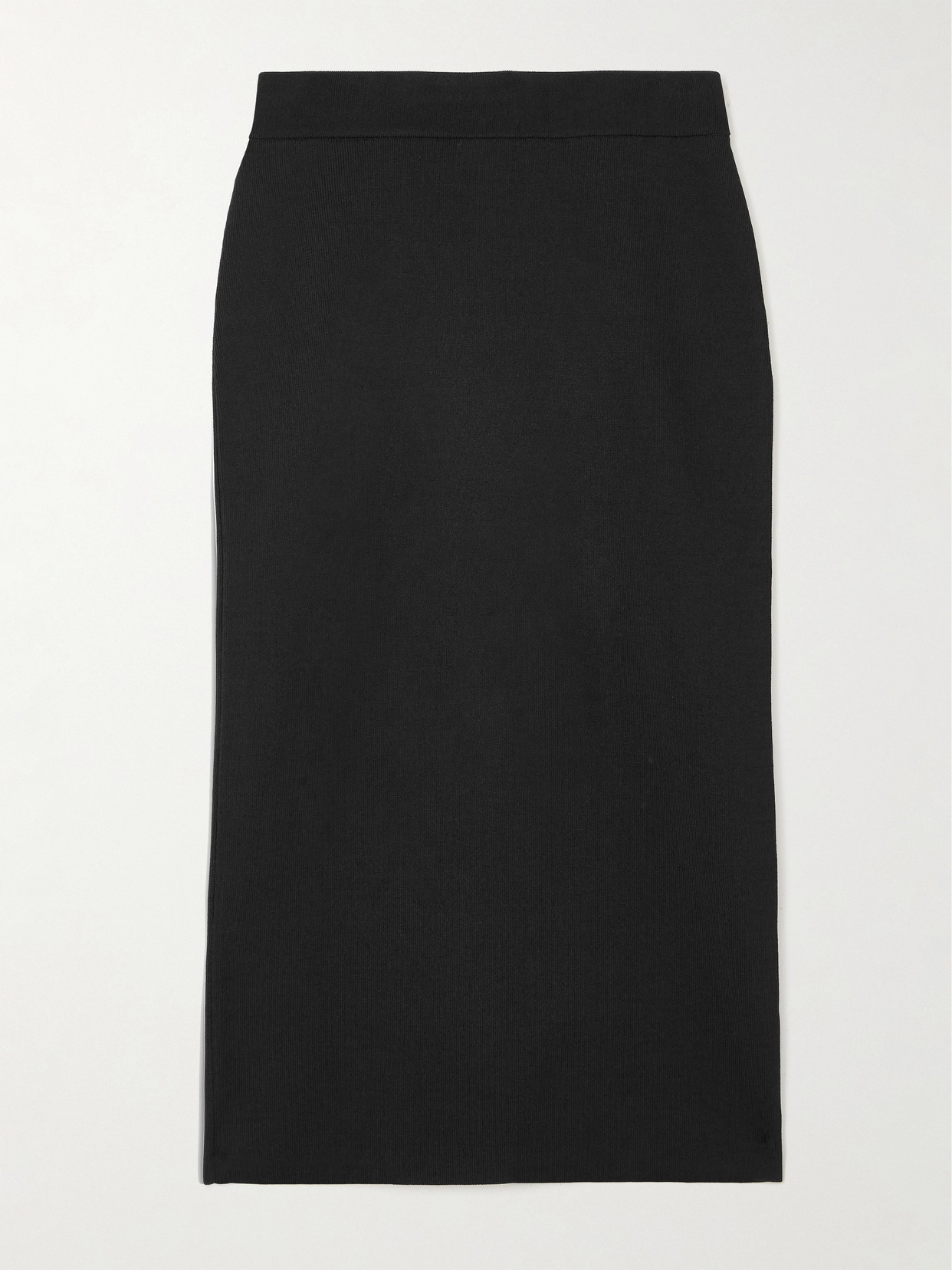 The Frankie Shop Solange Stretch-knit Midi Skirt In Black