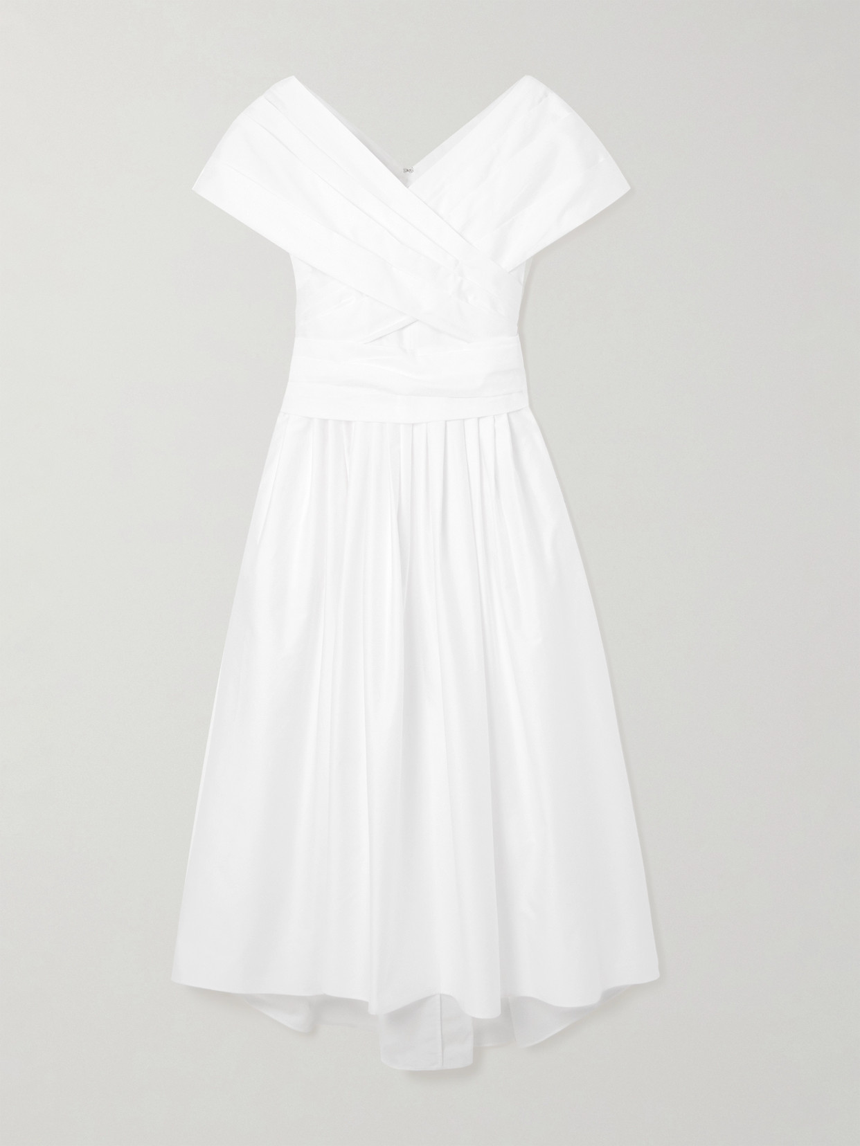 Adam Lippes Wrap-effect Cotton-poplin Midi Dress In White