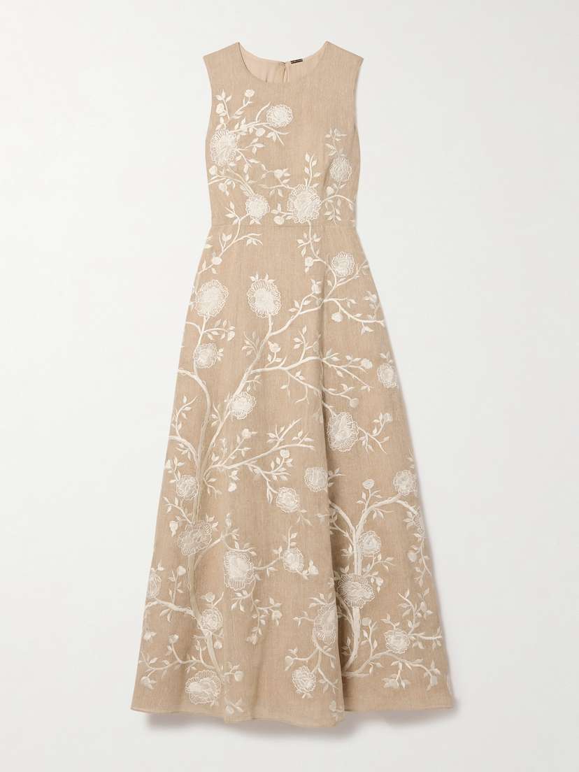 Adam Lippes Eloise Embroidered Cotton-canvas Maxi Dress
