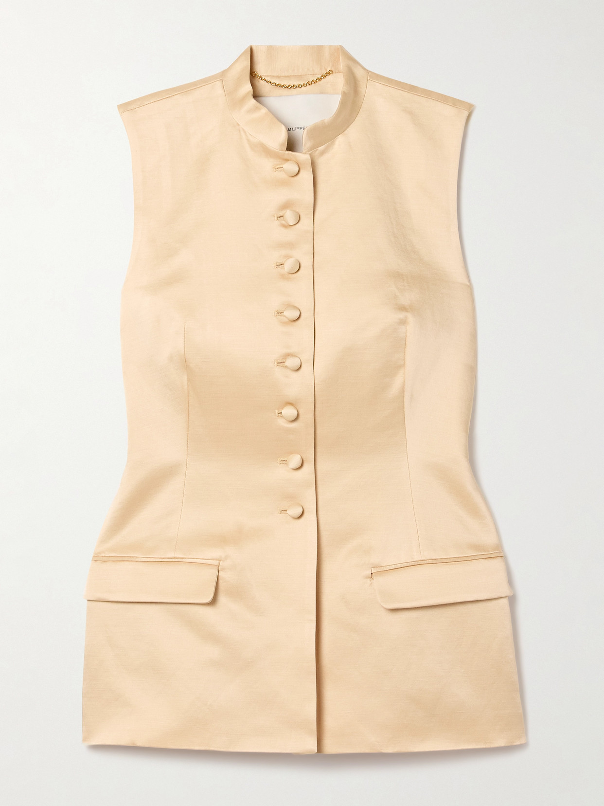 Shop Adam Lippes Duchesse-satin Vest In Neutrals