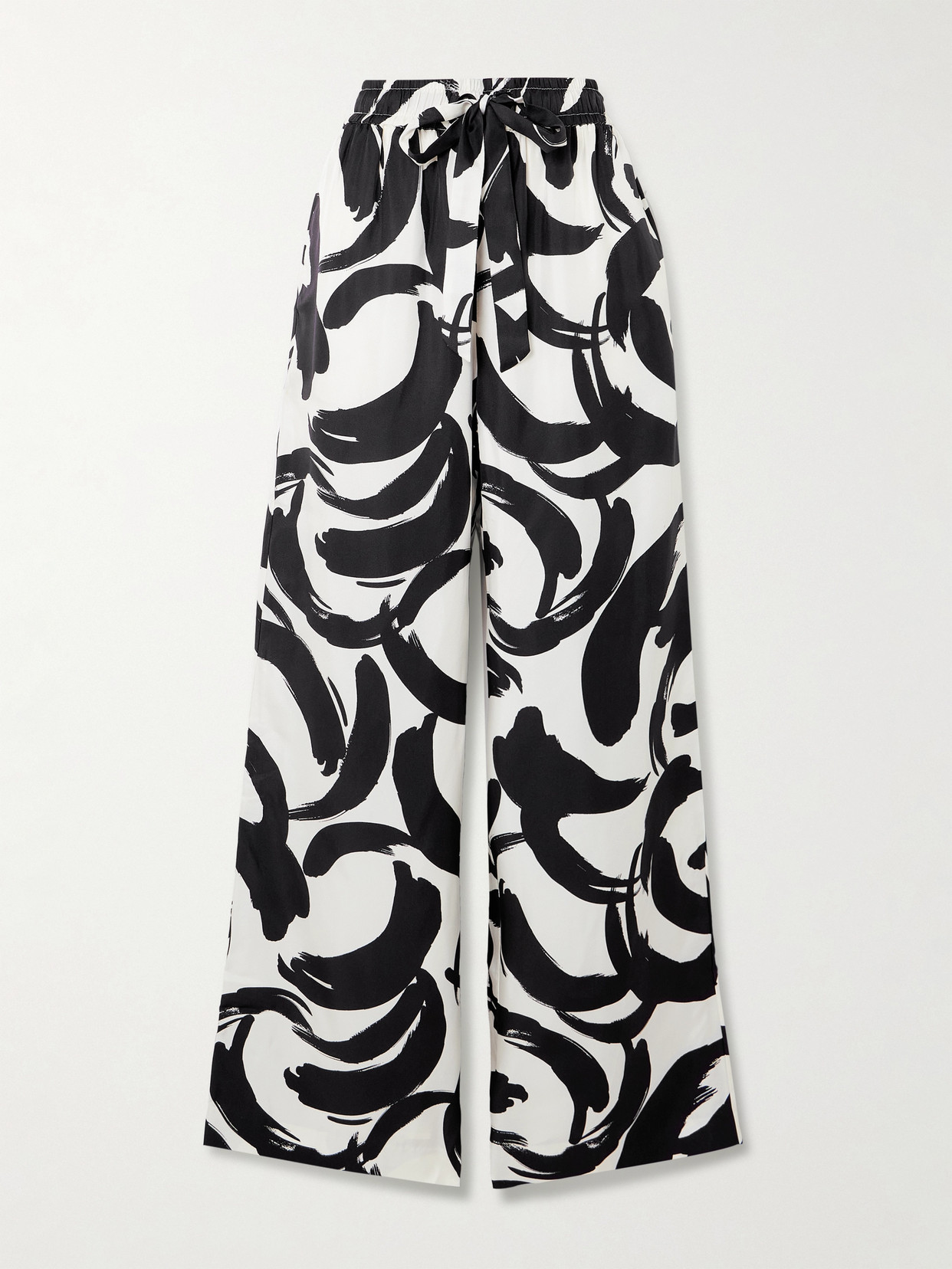 Rebecca Vallance Pompidou Printed Silk-satin Straight-leg Pants In Multi