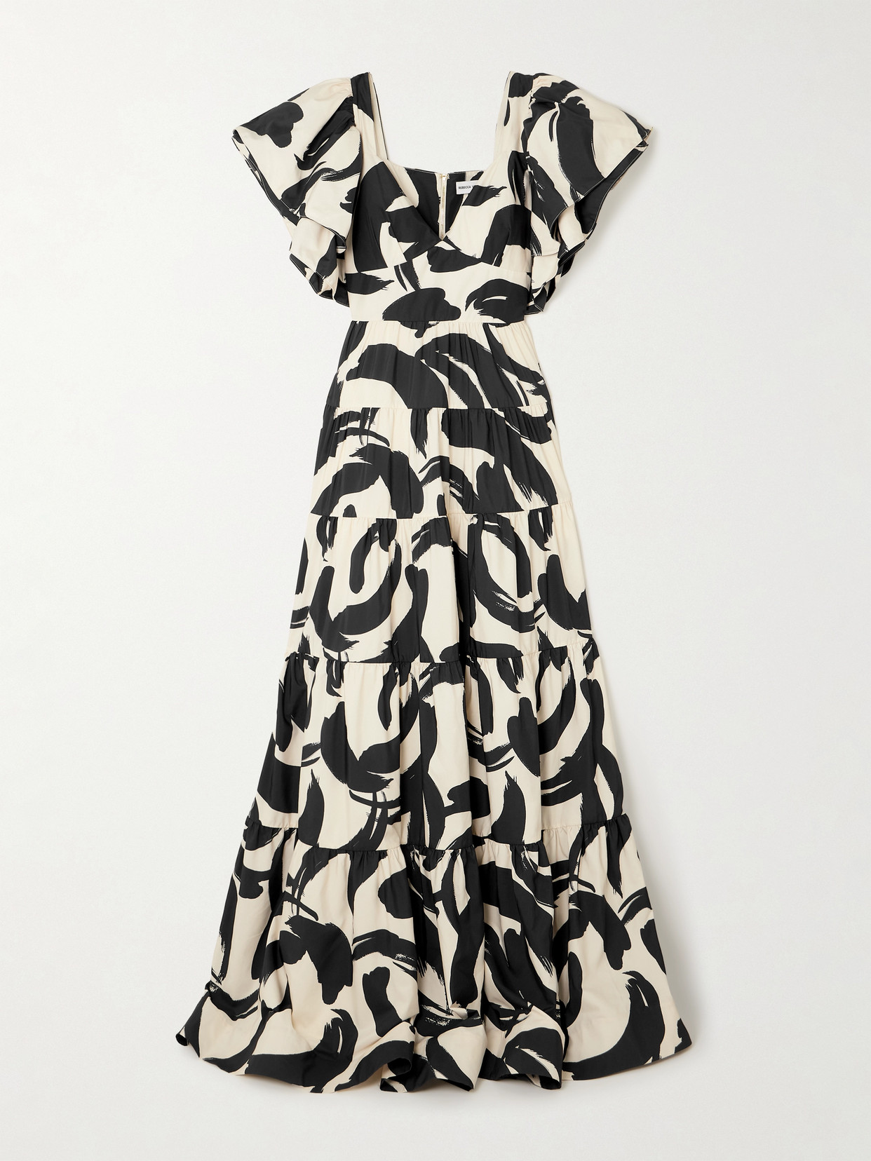 Rebecca Vallance - Pompidou Tiered Printed Taffeta Maxi Dress - Multi