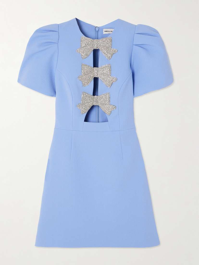 Rebecca Vallance Juliana Crystal-embellished Cutout Crepe Mini Dress