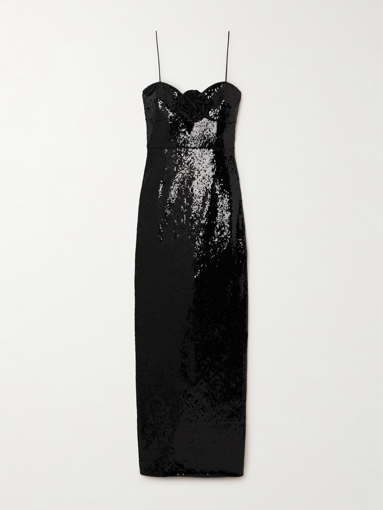 Rebecca Vallance Denise Embellished Sequined Stretch-tulle Gown In Black