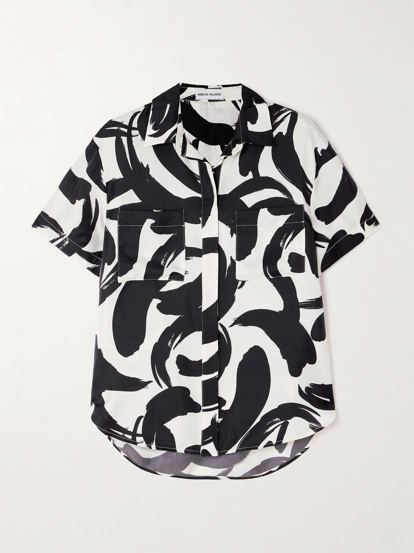 Rebecca Vallance Pompidou Printed Silk-satin Shirt - UK 16