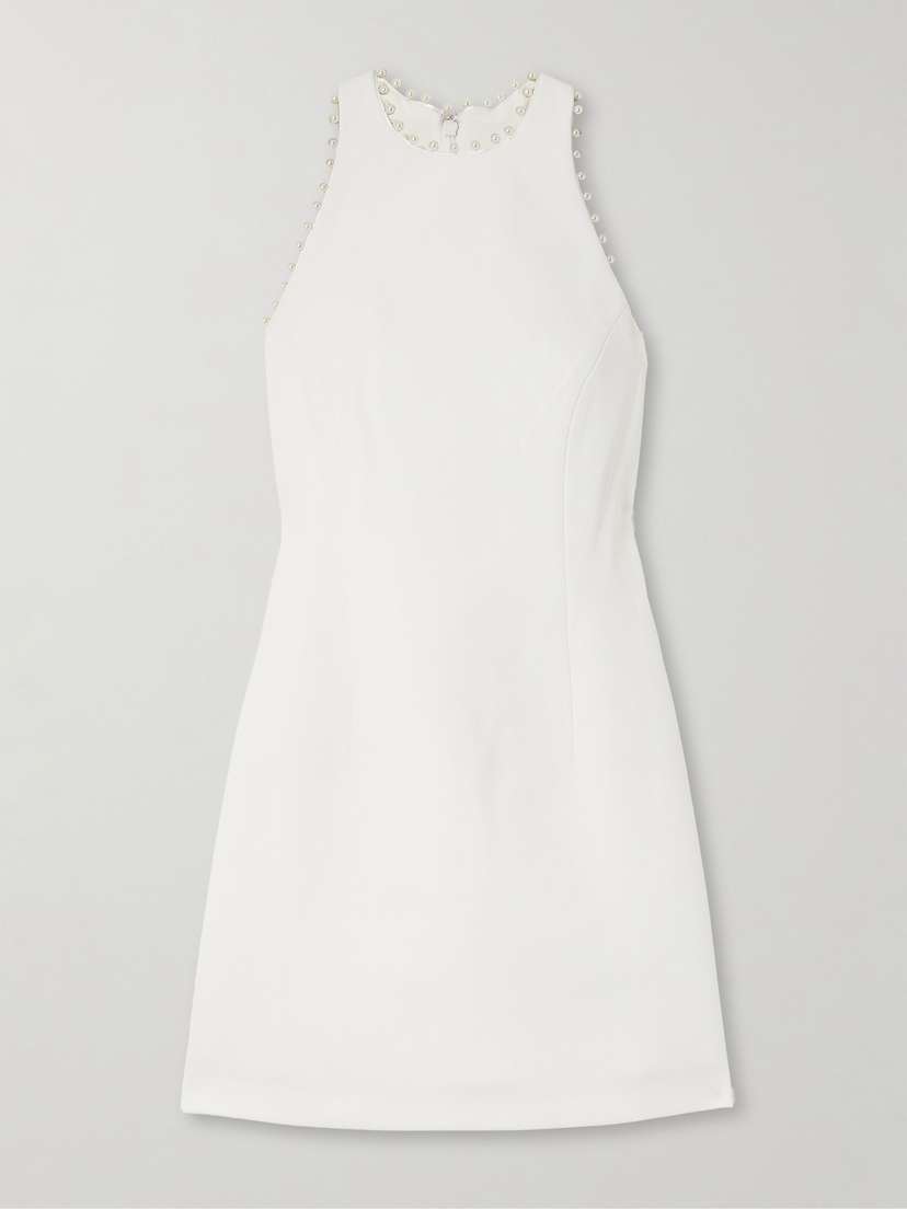 Rebecca Vallance Therese Bow-embellished Crepe Mini Dress - UK 14