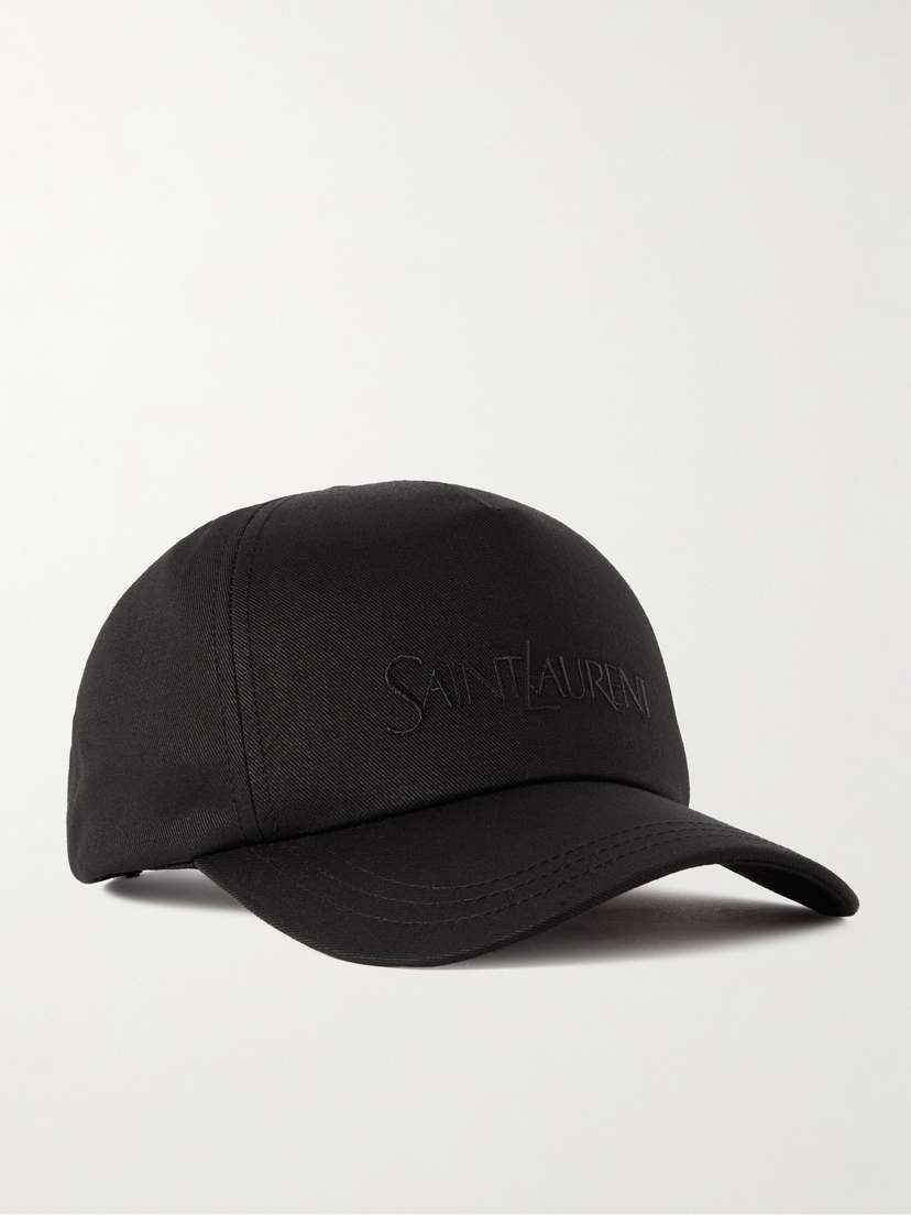 Saint Laurent Embroidered Cotton And Linen-blend Gabardine Baseball Cap