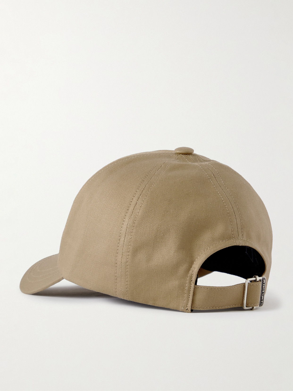 Shop Saint Laurent Embroidered Cotton And Linen-blend Gabardine Baseball Cap In Neutrals