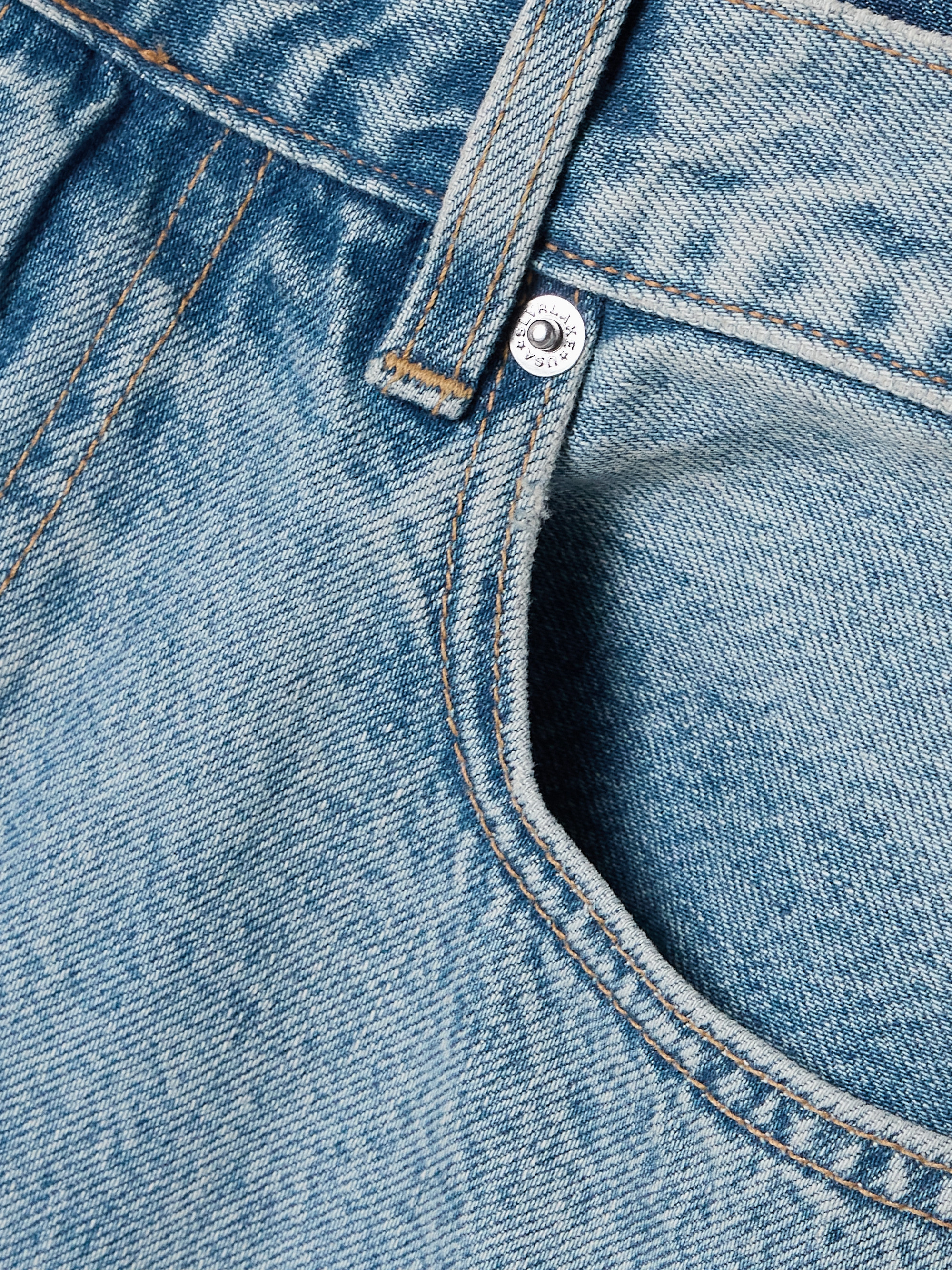 SLVRLAKE Frayed paneled denim mini skirt thumbnail