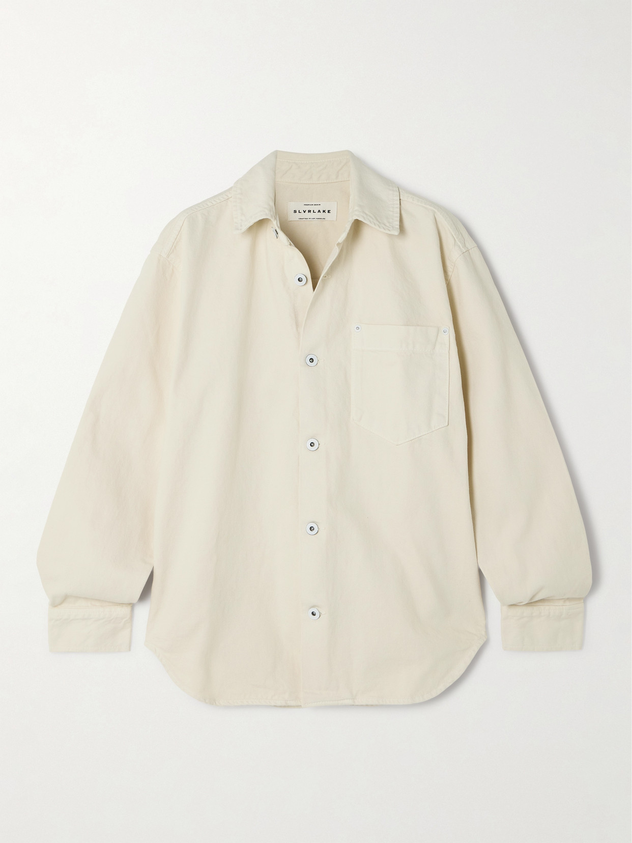 Slvrlake Oversized Denim Shirt In Cream