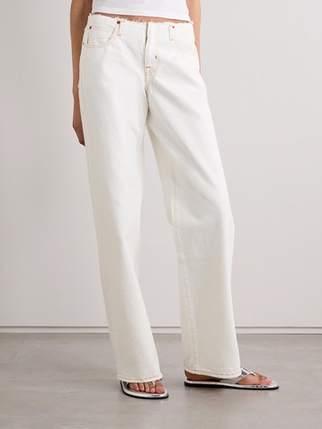 SLVRLAKE Mica frayed low-rise wide-leg jeans