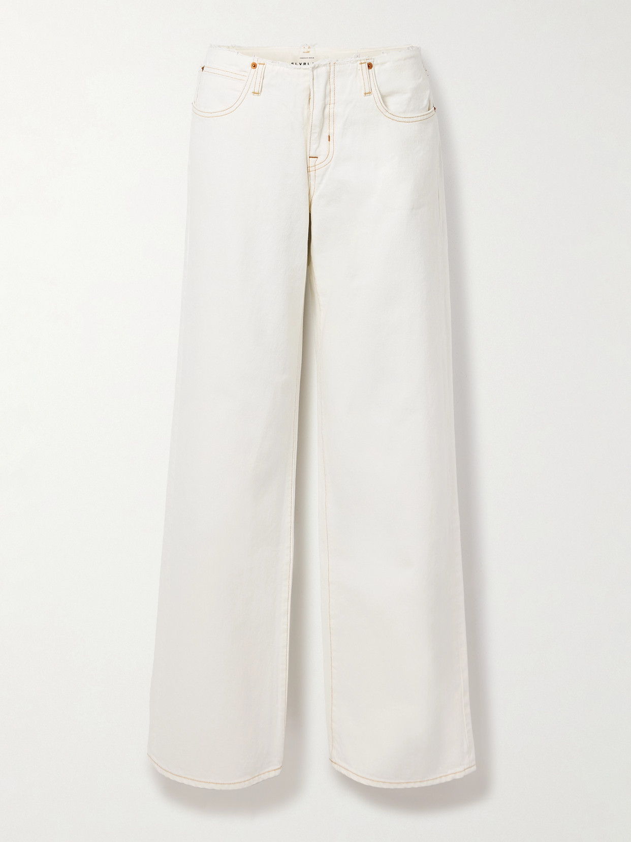 Slvrlake Mica Frayed Low-rise Wide-leg Jeans In White