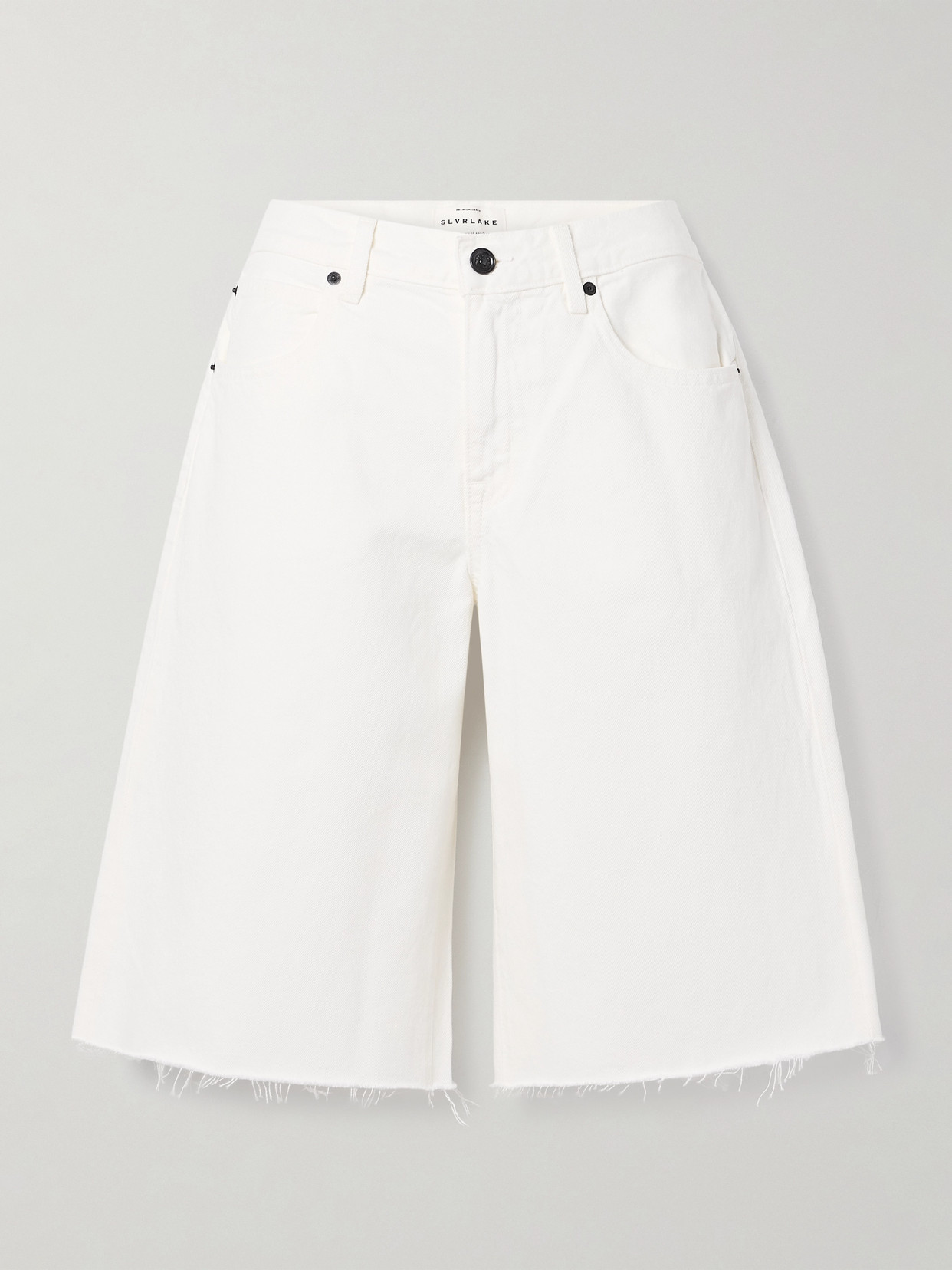 Shop Slvrlake Mica Frayed Denim Shorts In White