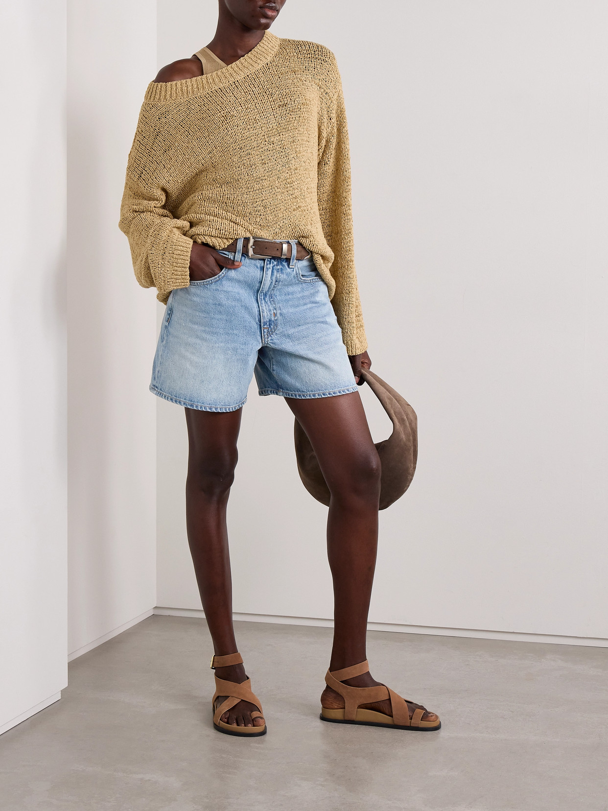 SLVRLAKE WALKER DISTRESSED DENIM SHORTS