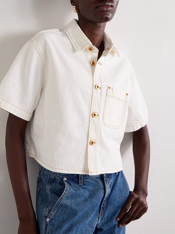 SLVRLAKE Cara cropped denim shirt