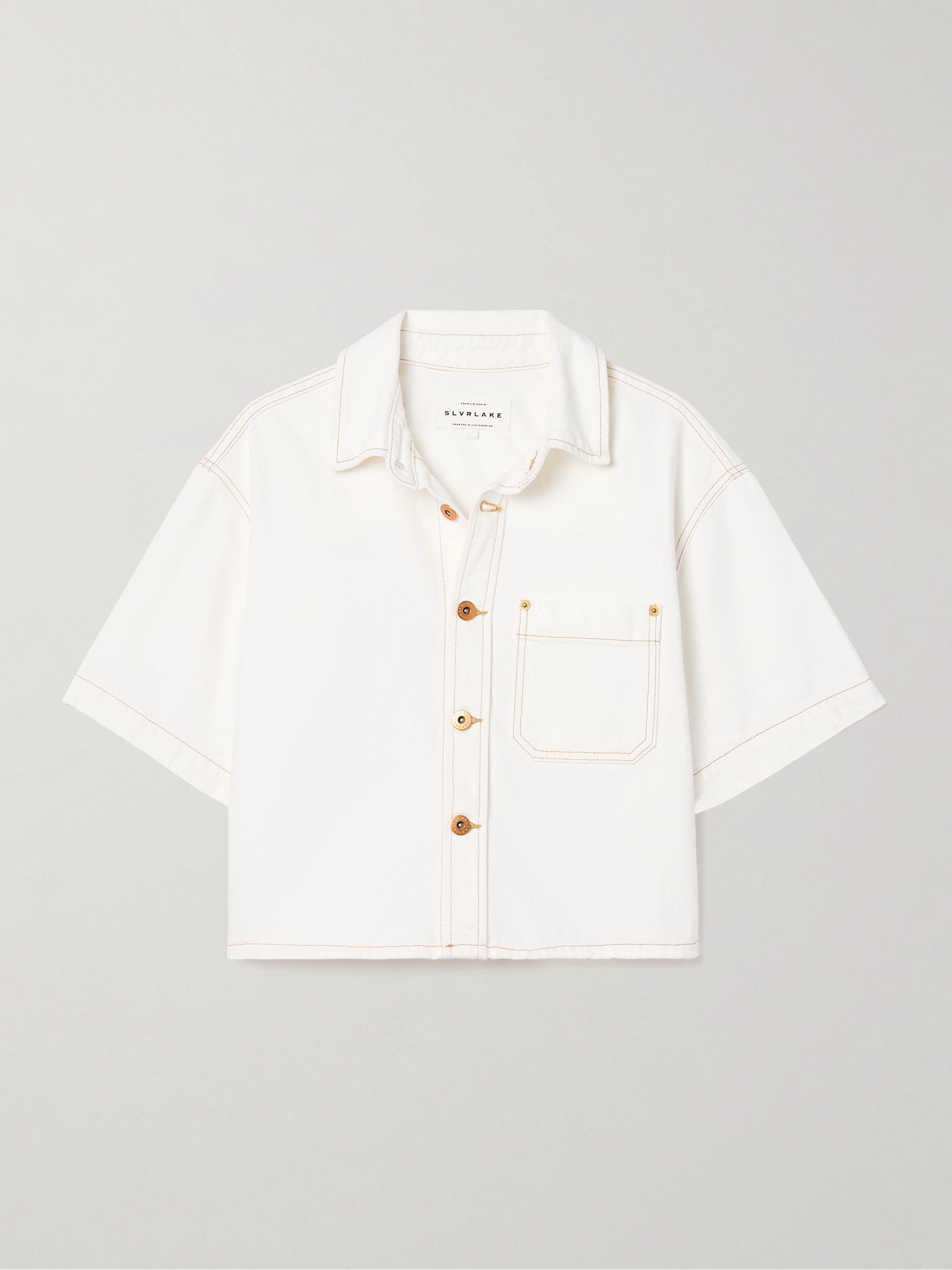 SLVRLAKE Cara cropped denim shirt thumbnail