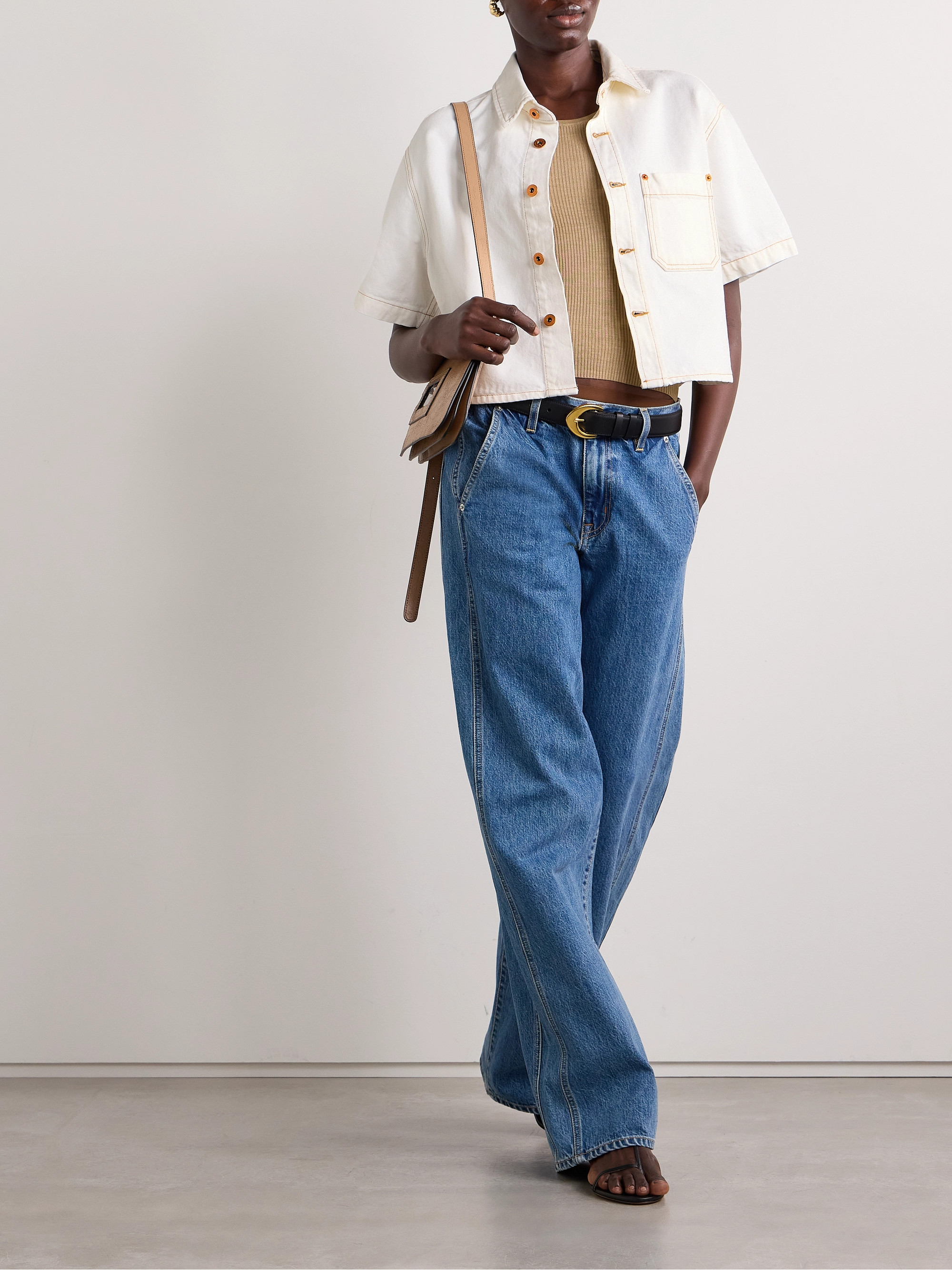 SLVRLAKE Cara cropped denim shirt thumbnail