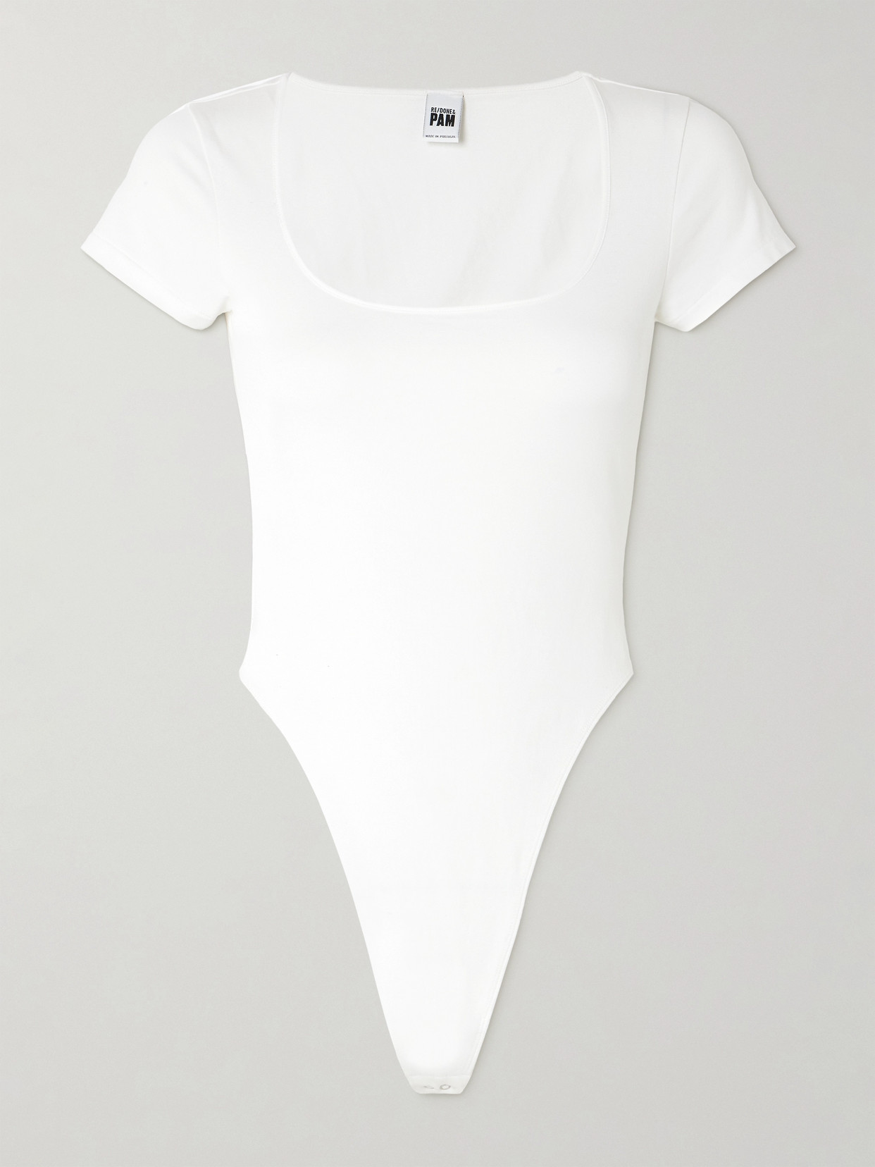 Re/done + Net Sustain + Pamela Anderson Stretch Organic Cotton-jersey Bodysuit In White