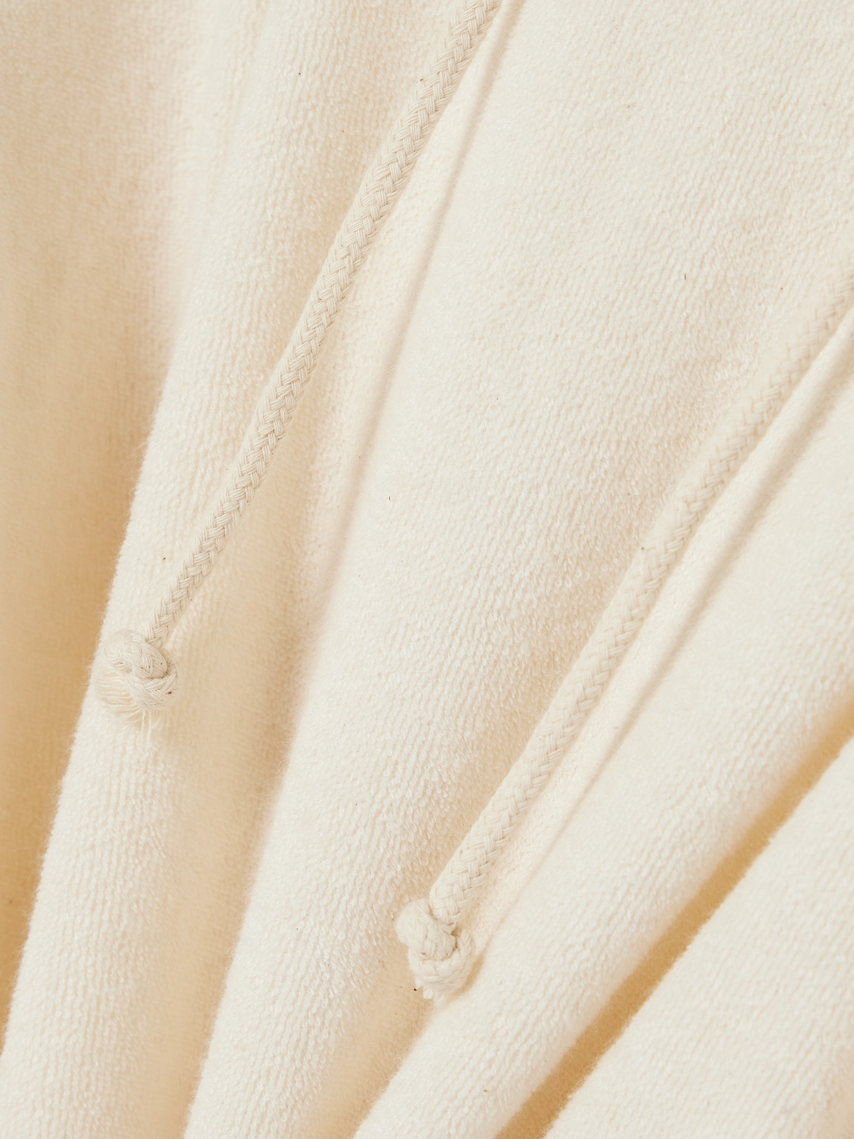 Re/done + Net Sustain + Pamela Anderson Cropped Organic And Recycled Cotton-terry Hoodie In Cream