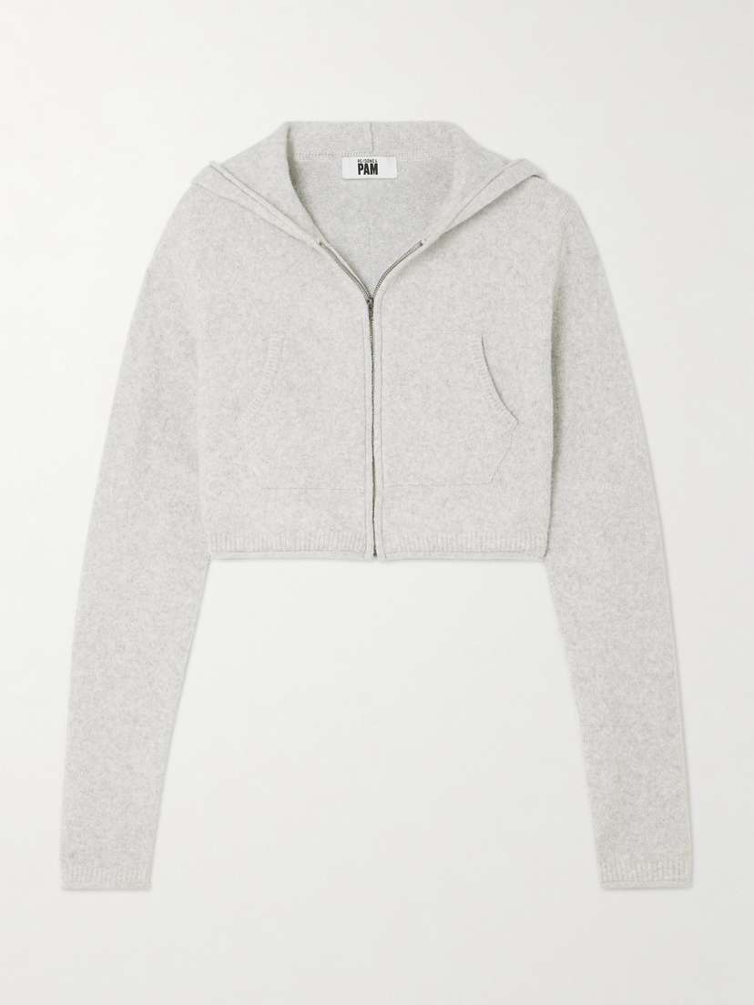 RE/DONE + Net Sustain + Pamela Anderson Cropped Brushed Organic Cotton-blend Hoodie