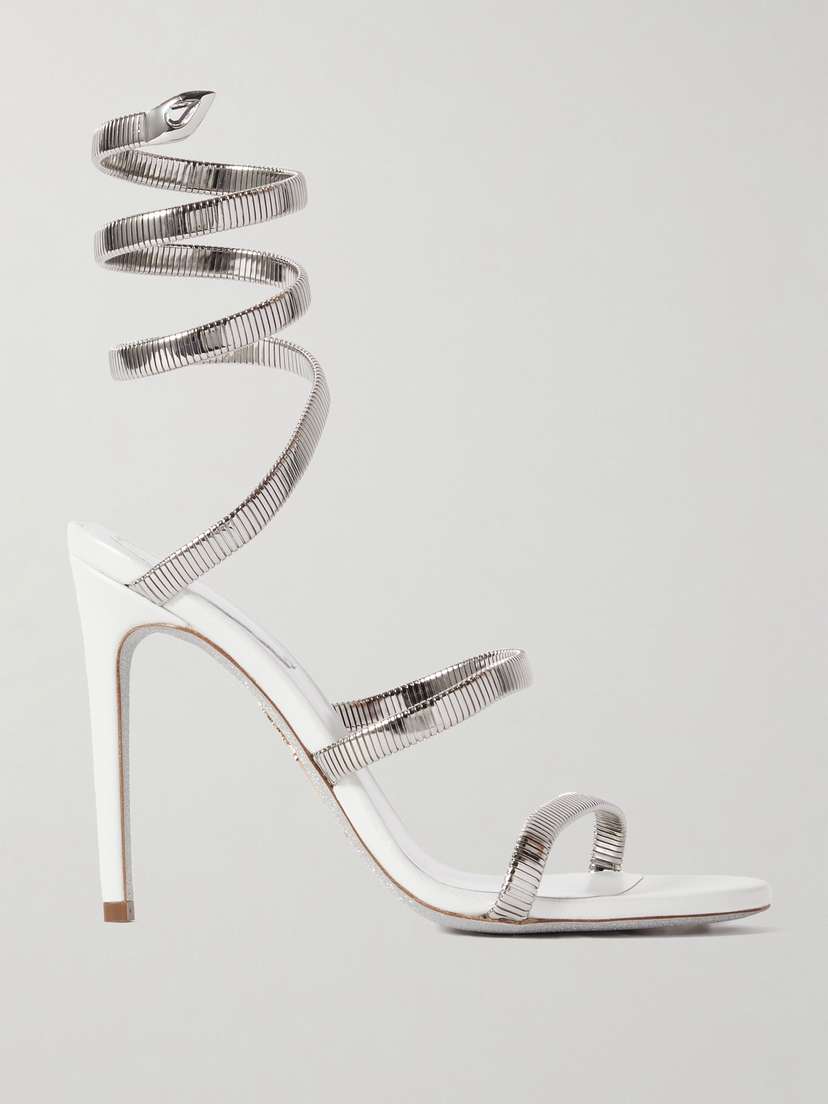 René Caovilla Jupiter Crystal-embellished Silver-tone Sandals