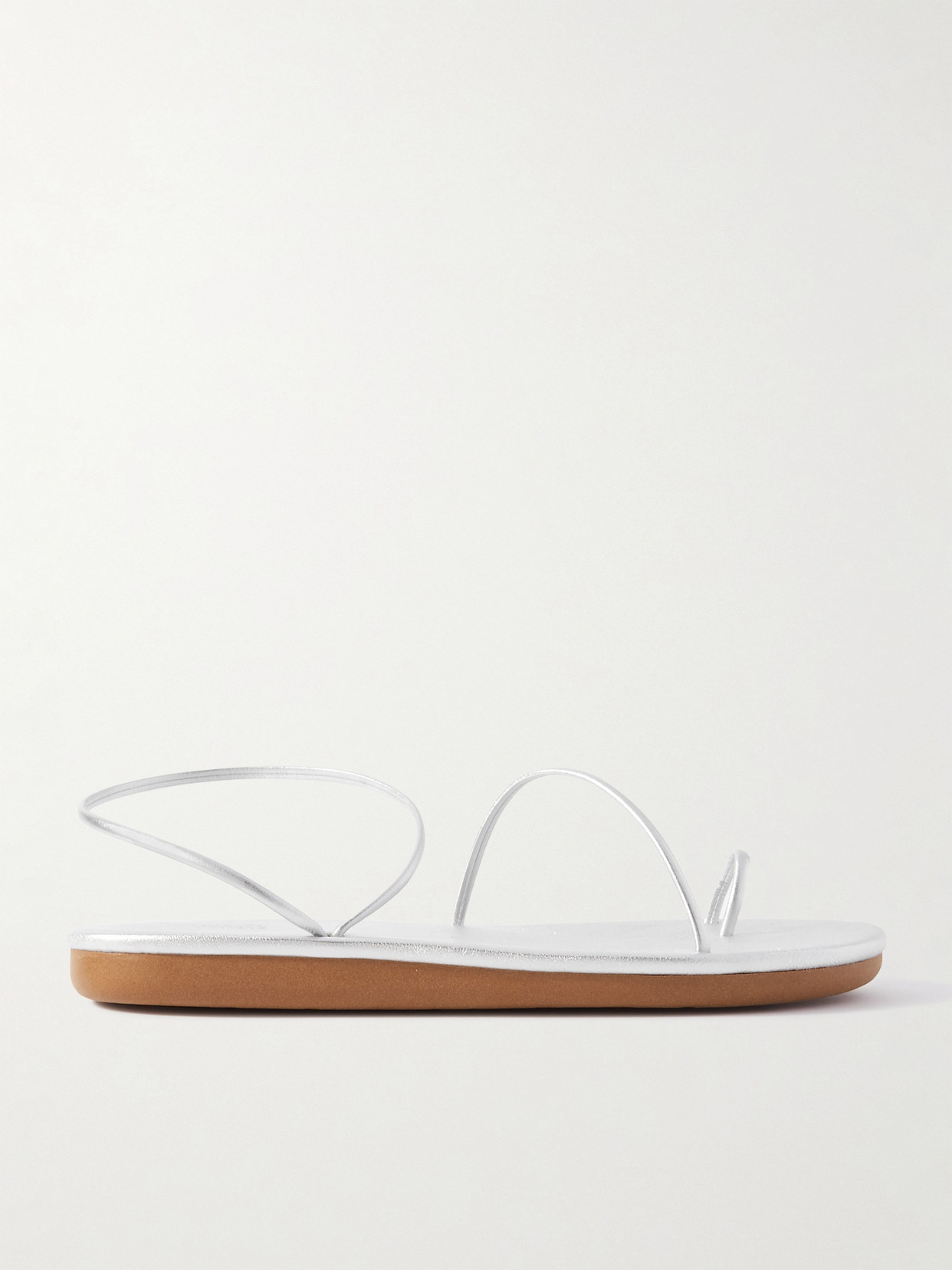 Ancient Greek Sandals - Kansiz Faux Leather Sandals - Silver