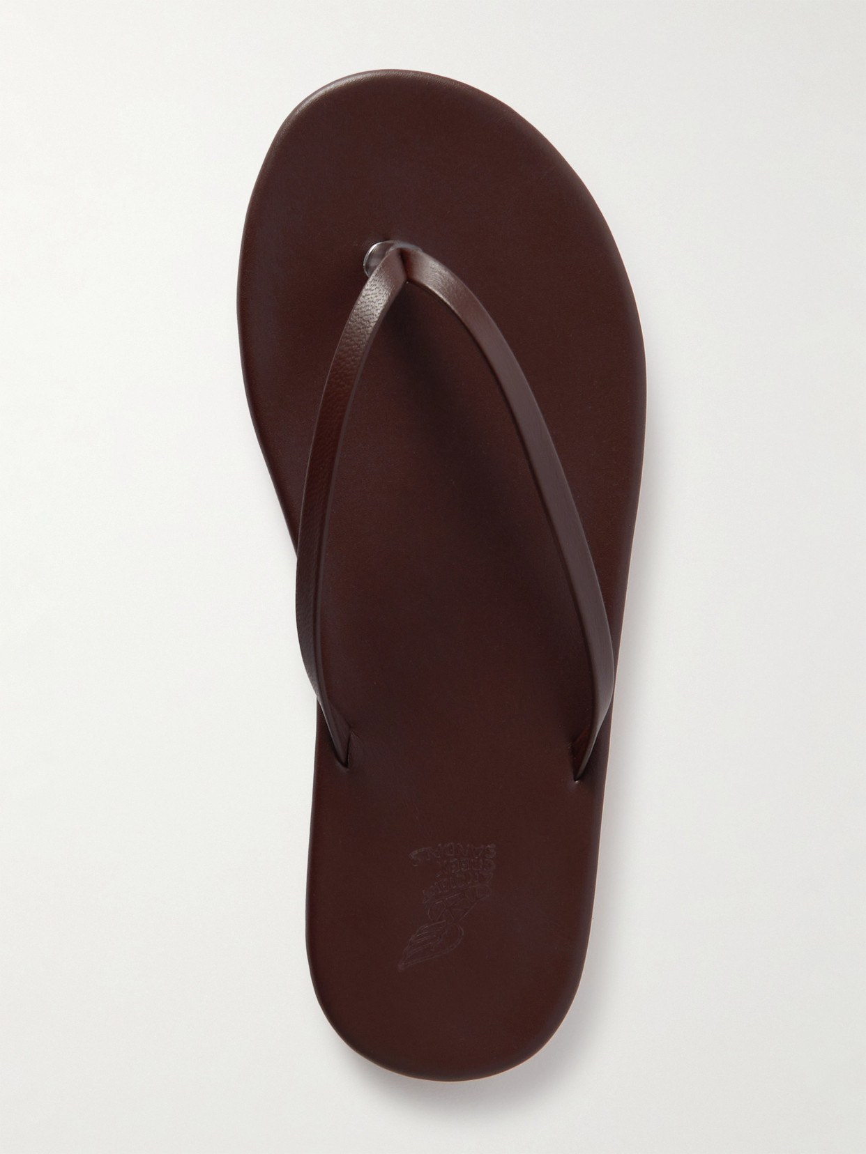 Shop Ancient Greek Sandals Saionara Leather Flip Flops In Brown