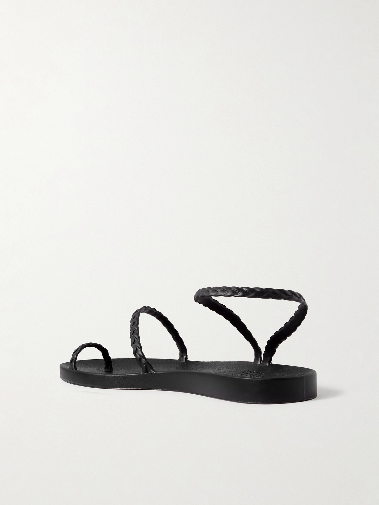 Ancient Greek Sandals Eleftheria Braided Leather Sandals In Black