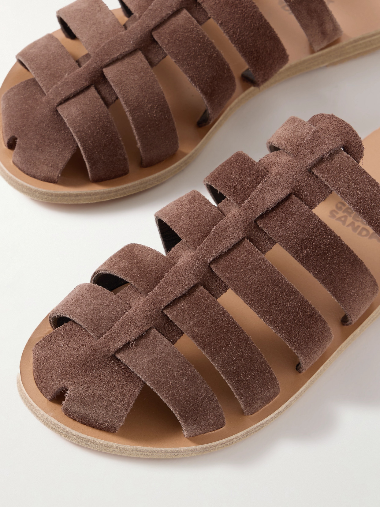 Ancient Greek Sandals Cosmia Suede Sandals In Brown
