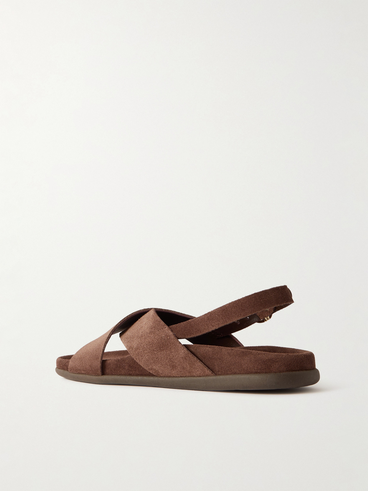 Shop Ancient Greek Sandals Ikesia Suede Slingback Sandals In Brown