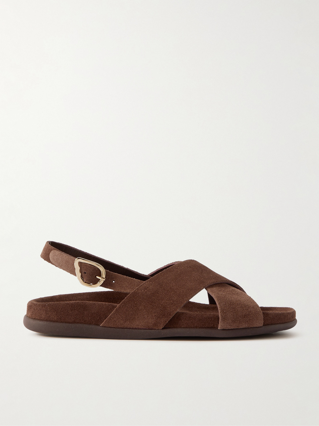 Shop Ancient Greek Sandals Ikesia Suede Slingback Sandals In Brown