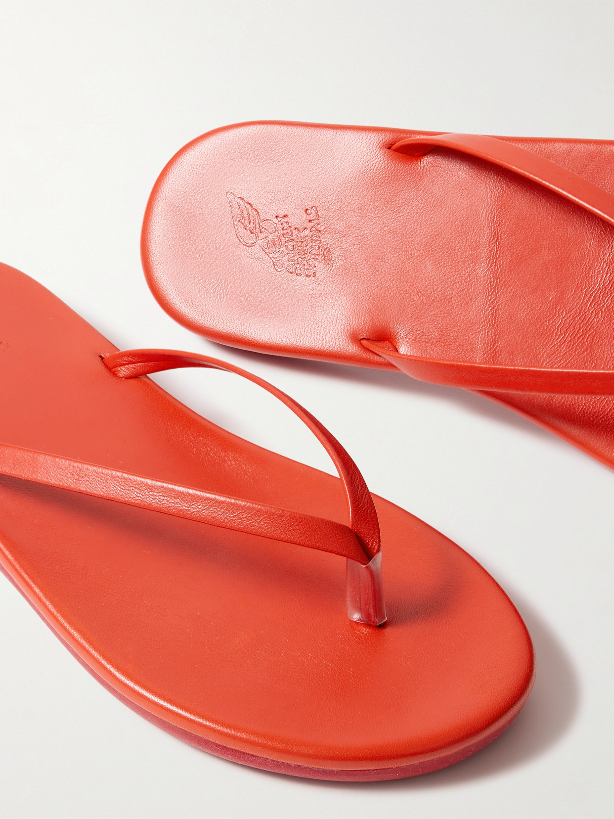 Shop Ancient Greek Sandals Saionara Leather Flip Flops In Red