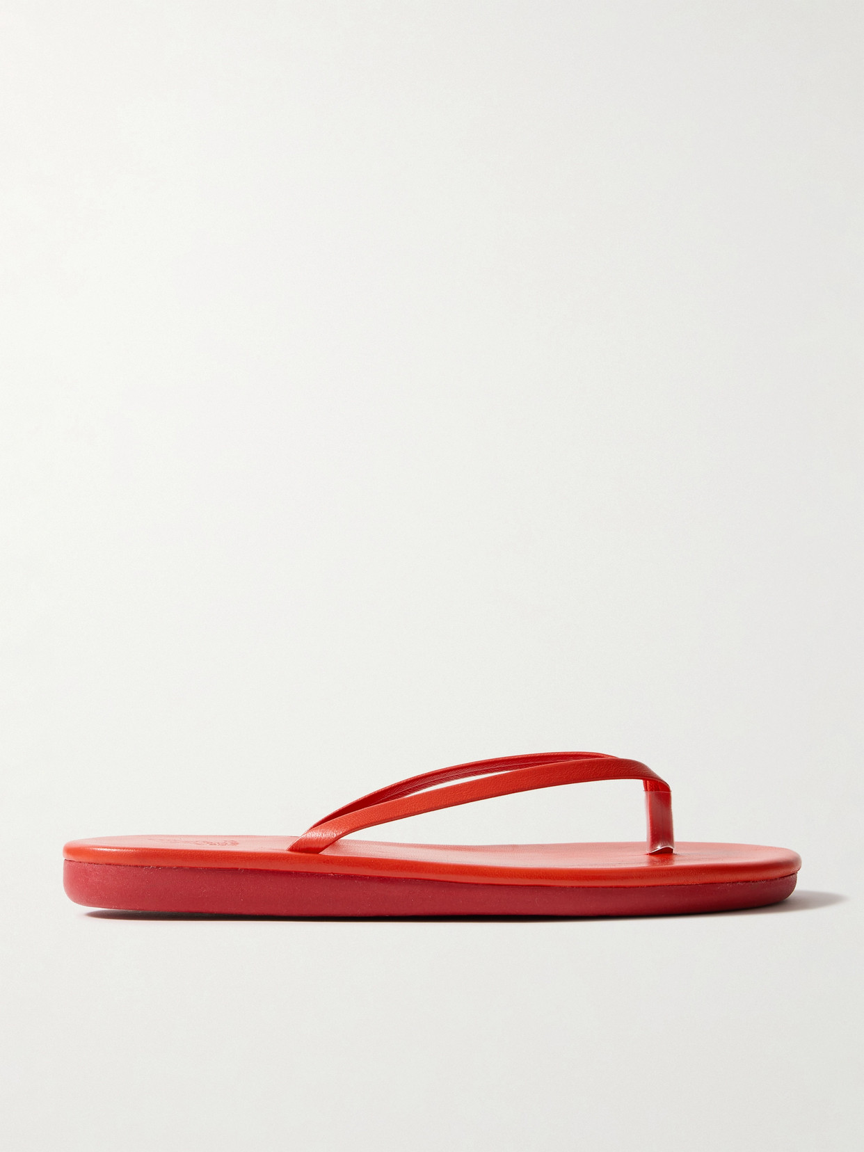 Ancient Greek Sandals Saionara Leather Flip Flops In Red