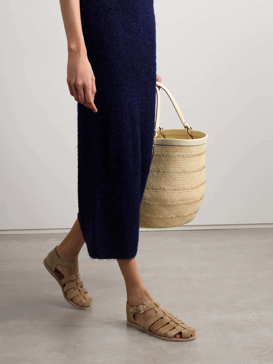 EXCLUSIVE AT NET-A-PORTER. Ancient Greek Sandals' 'Homeria' style is made from supple suede that's soft and comfortable. Taking cues from traditional fisherman pairs, they have a cage-like design and are punctuated with a signature wing-shaped buckle, an homage to the founders' love of mythology.
