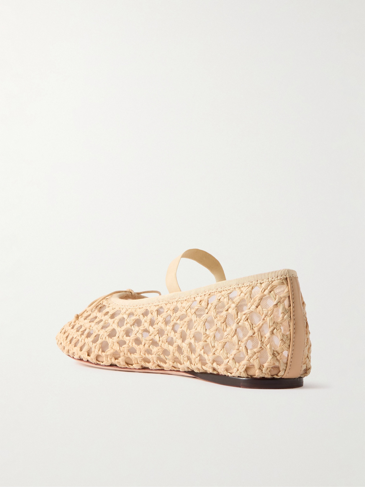 Loeffler Randall Leonie Braided Raffia Ballerina Flats In Neutrals