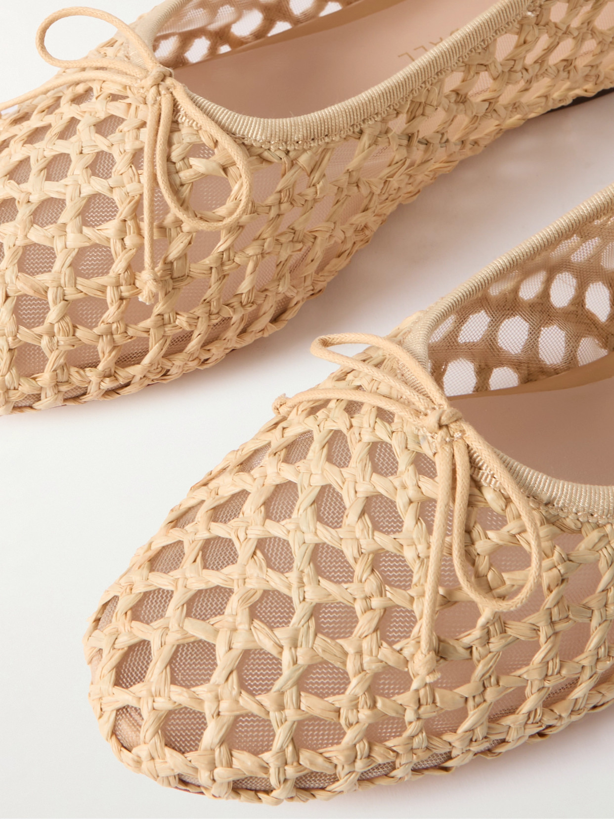 Shop Loeffler Randall Leonie Woven Raffia Ballet Flats In Neutrals