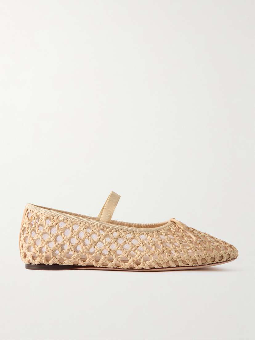 Loeffler Randall Leonie Woven Raffia Ballet Flats
