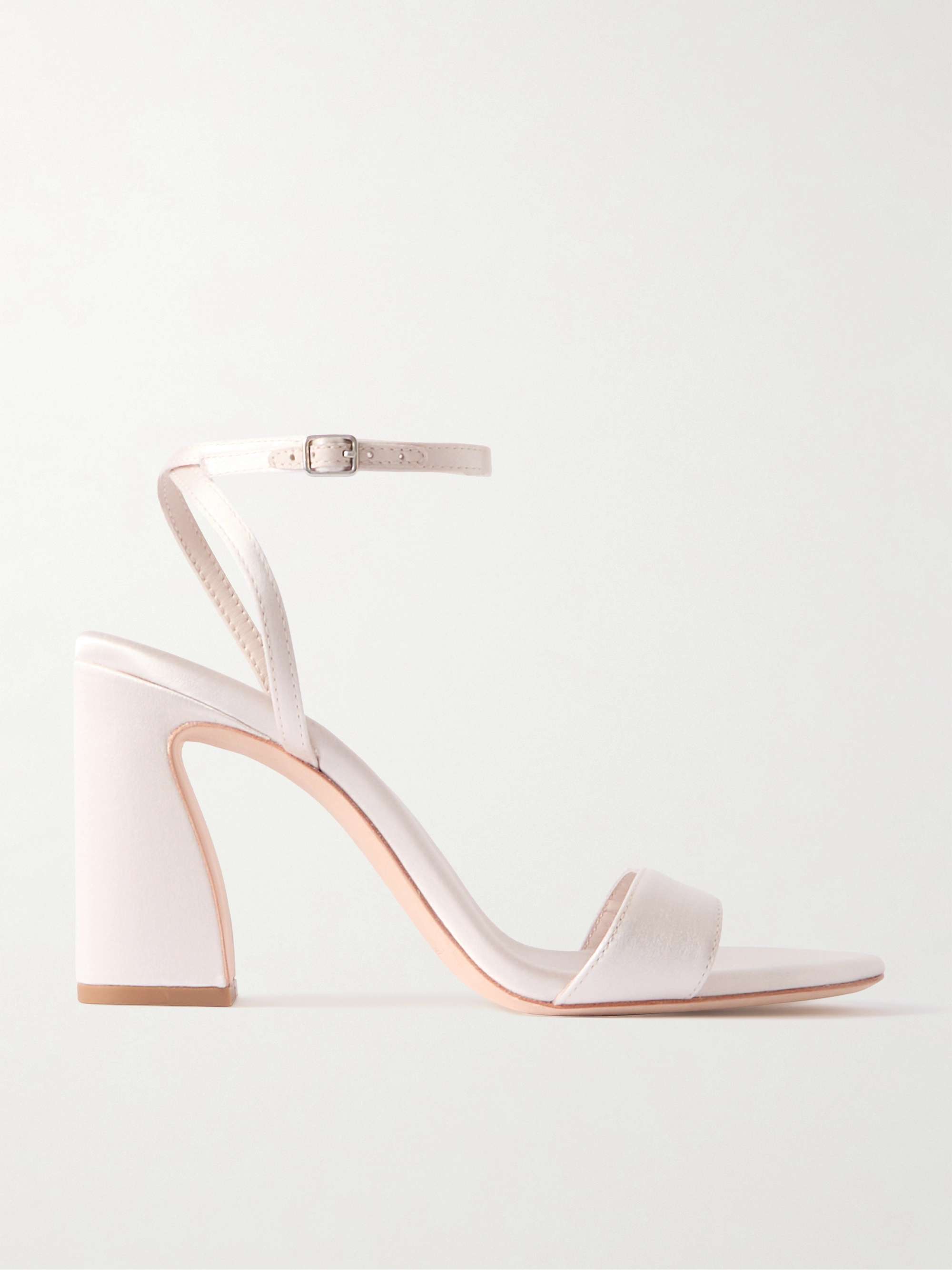 Cream satin sandals outlet