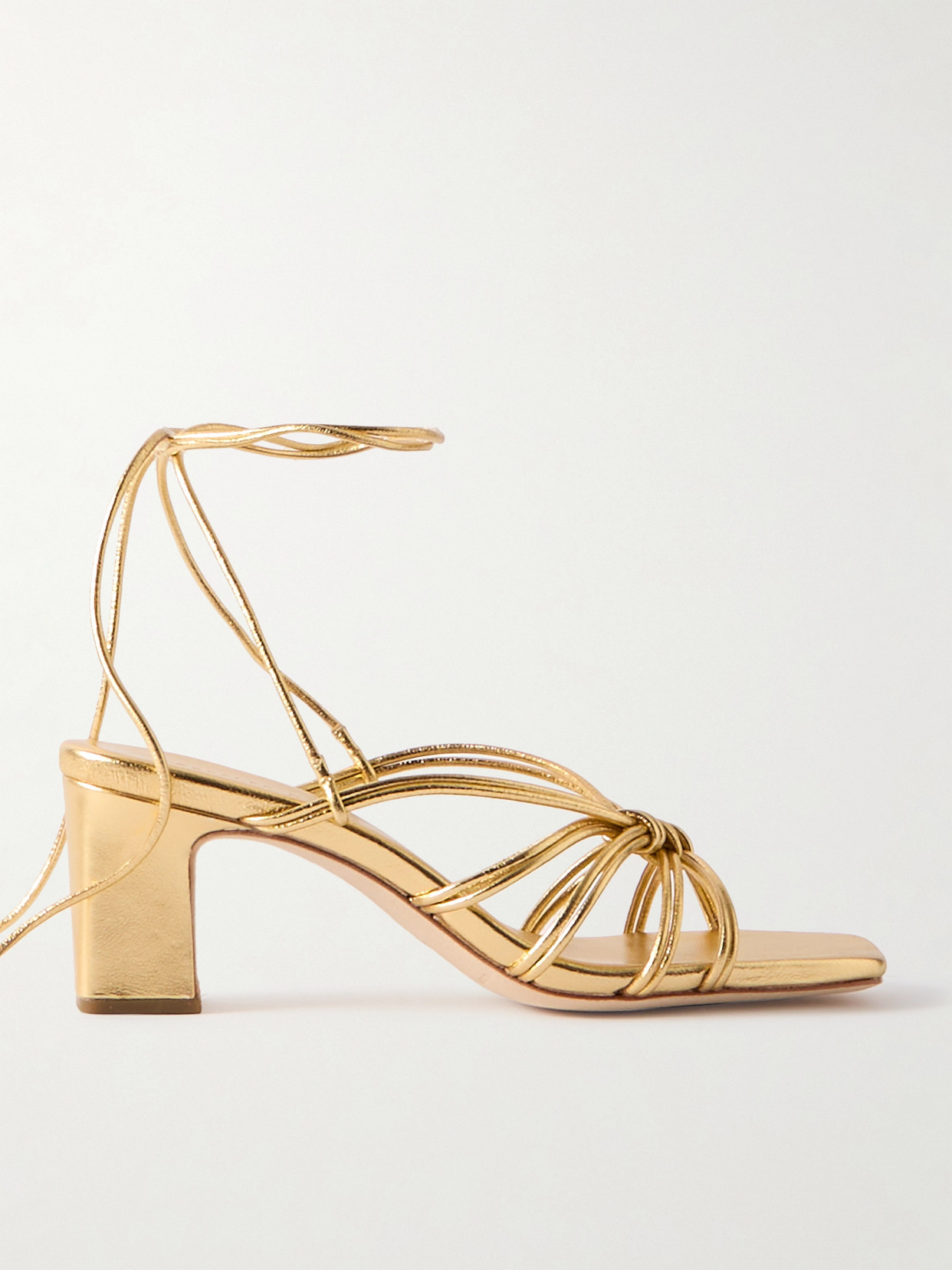 Loeffler Randall Ryder Metallic Leather Sandals In Gold