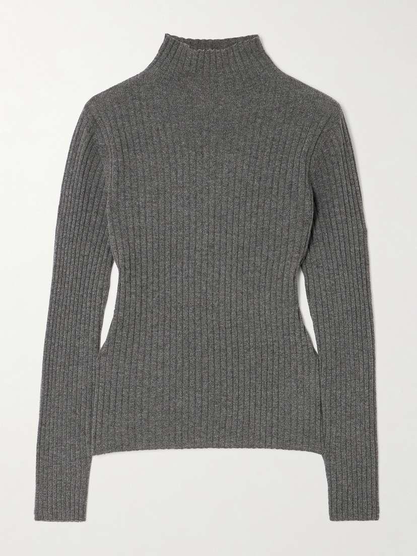 Arch4 + Net Sustain Ariana Ribbed Organic Cashmere Turtleneck Sweater
